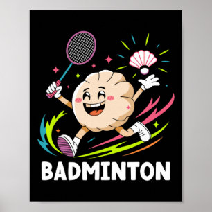 Knödel spielen Badminton Essstäbchen Wrap Küche Sp Poster