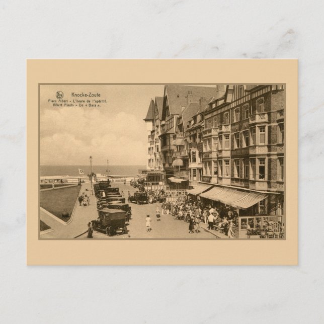 Knokke Zoute Belgien 1920er Jahre Aperitifstunde Postkarte (Vorderseite)