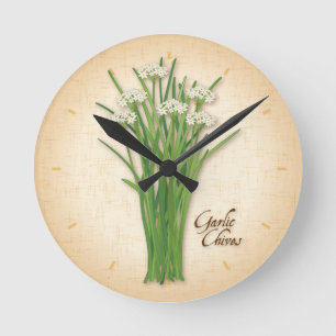 Knolic Chives Herb Clock Runde Wanduhr