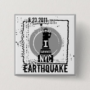 Knopf 2 des Erdbeben-NYC 2011 Button