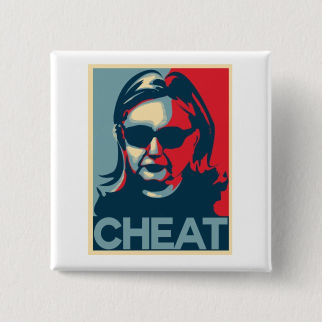 Knopf/Abzeichen BETRÜGER Anti-Hillary Clinton Button (Vorderseite)