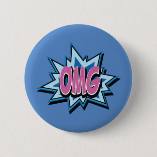 Knopf-Abzeichen des Comic-Text-"OMG" Button
