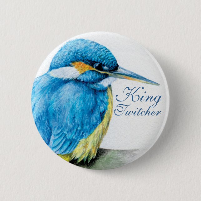 Knopf/Abzeichen Eisvogel-Königs Twitcher Button (Vorderseite)