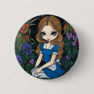 Knopf "Alices und der Blumen" Button