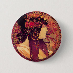 Knopf Alphonse Mucha Donna Orechini Button