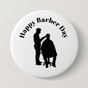 Knopf "Barber Day" - Silhouette "Barber" Button