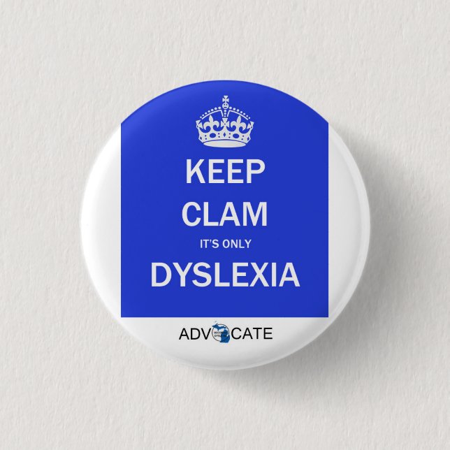 Knopf: Behalten Sie Muschel, die es nur Dyslexie Button (Vorderseite)