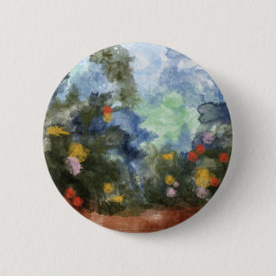 Knopf, Blumenpfad Aquarell Button