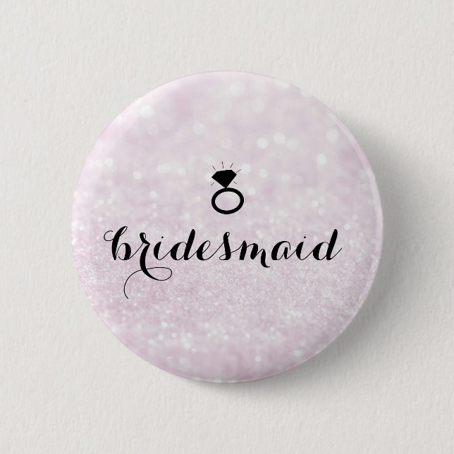 Knopf - Brautjungfern-Glitzer-Ring Bling Toilette Button (Vorderseite)