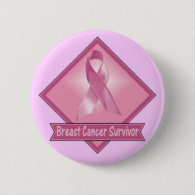 Knopf - Brustkrebs-Überlebender Button (Vorderseite)