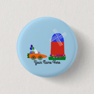 Knopf Bunny Riding Carrot Car #4 Button