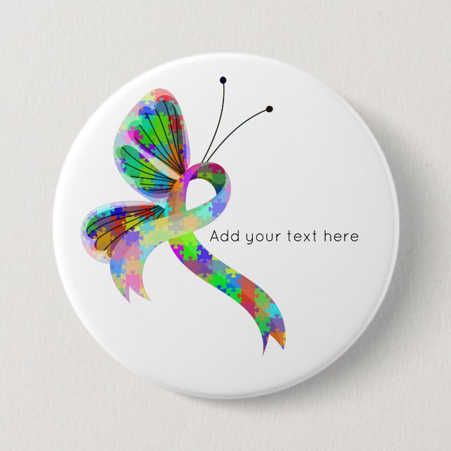 Knopf "Butterfly-Butterfly" für das Rätsel-Bewusst Button (Vorderseite)