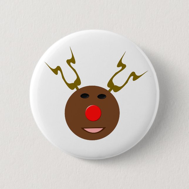 Knopf Cyber Christmas Reindeer Button (Vorderseite)