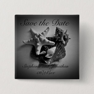 Knopf der Muscheln Save the Date Button