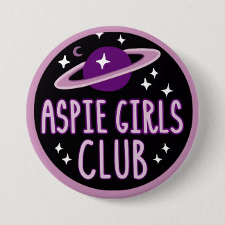 Knopf des Aspie Mädchen-Vereins (Raumlogo) Button