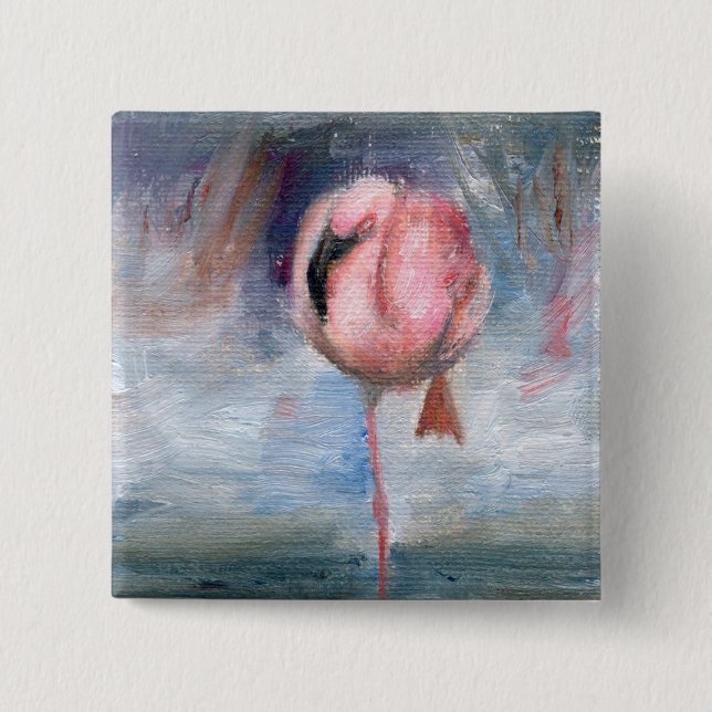 Knopf des Flamingo-ACEO Button (Vorderseite)