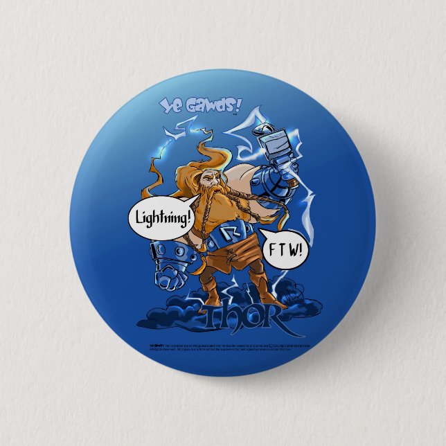 Knopf des Thor-Blitzes FTW (klein) Button (Vorderseite)
