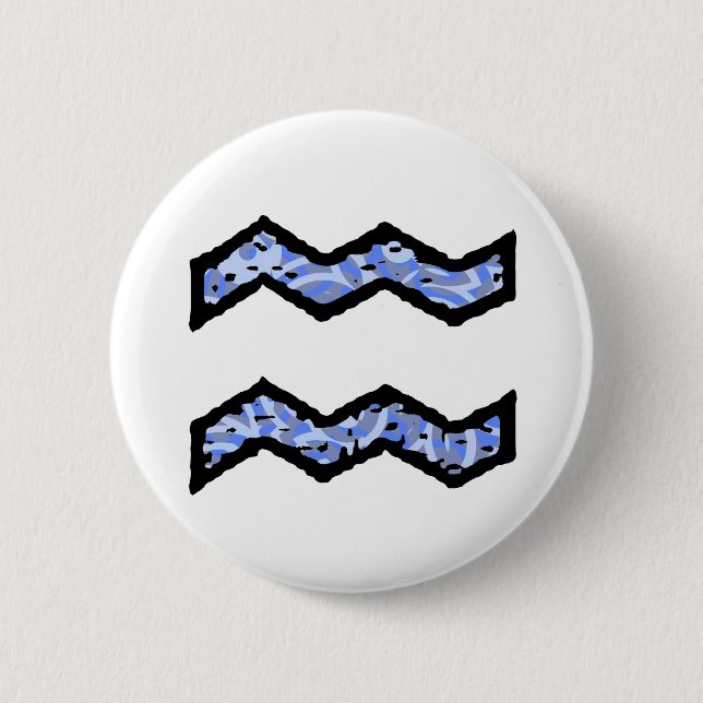 Knopf des Wassermann-Symbols (Art 1_blue) Button (Vorderseite)