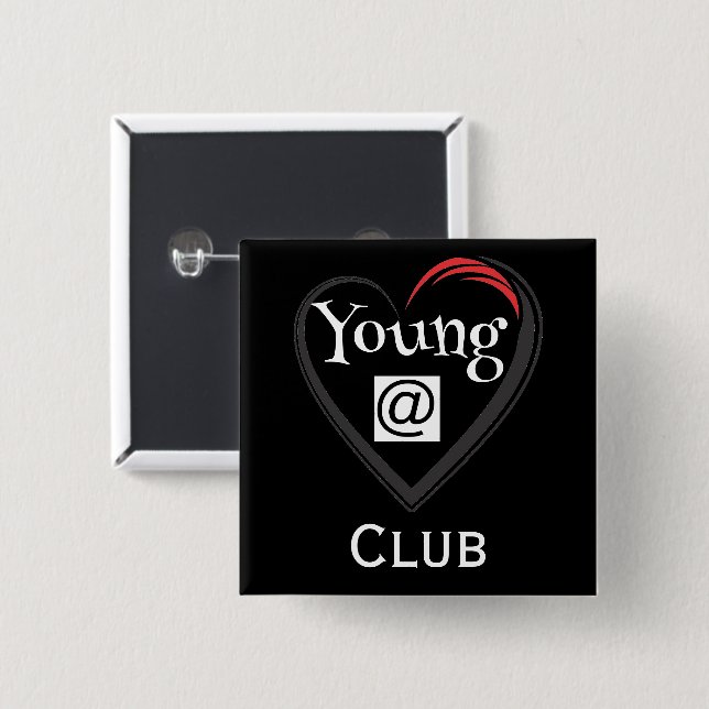 Knopf des Young at Heart Clubs Button (Vorne & Hinten)