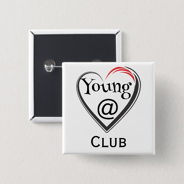 Knopf des Young at Heart Clubs Button (Vorne & Hinten)