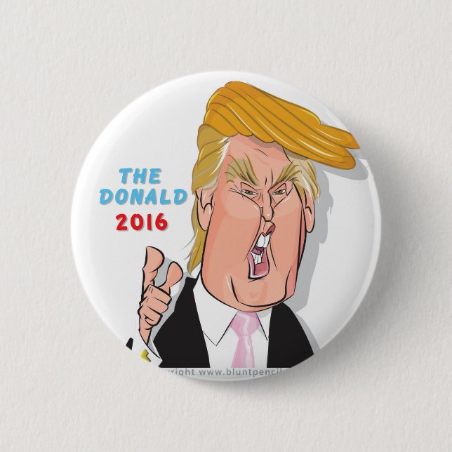 Knopf Donald- Trumppräsidenten-2016 Karikatur Button (Vorderseite)