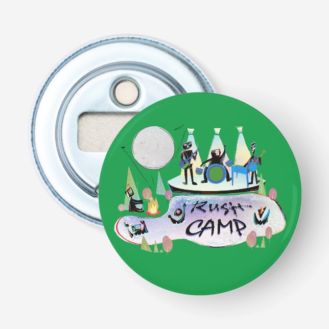 Knopf-Flaschen-Öffner RushCamp! Flaschenöffner (Vorderseite)