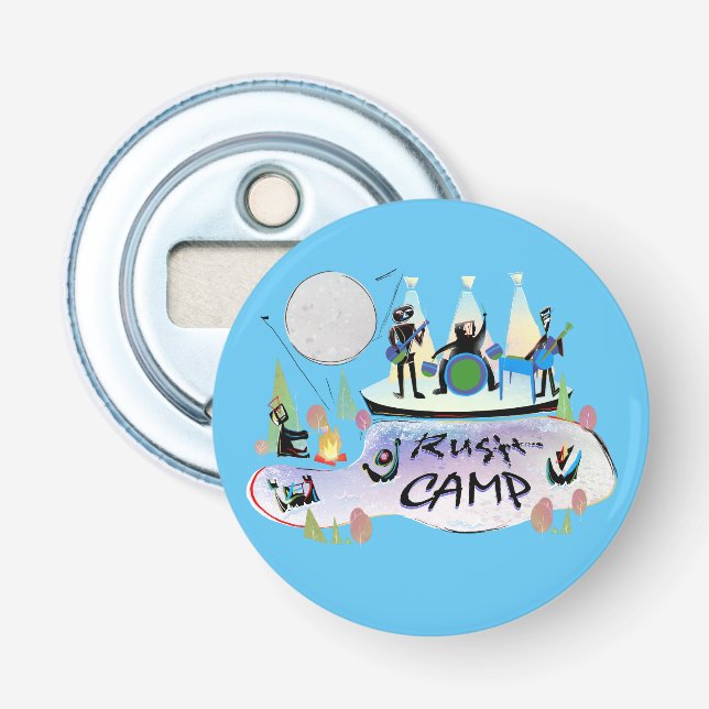 Knopf-Flaschen-Öffner RushCamp! Flaschenöffner (Vorderseite)