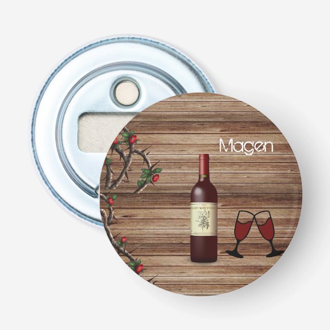 Knopf Flaschenöffner Wein (Vorderseite)
