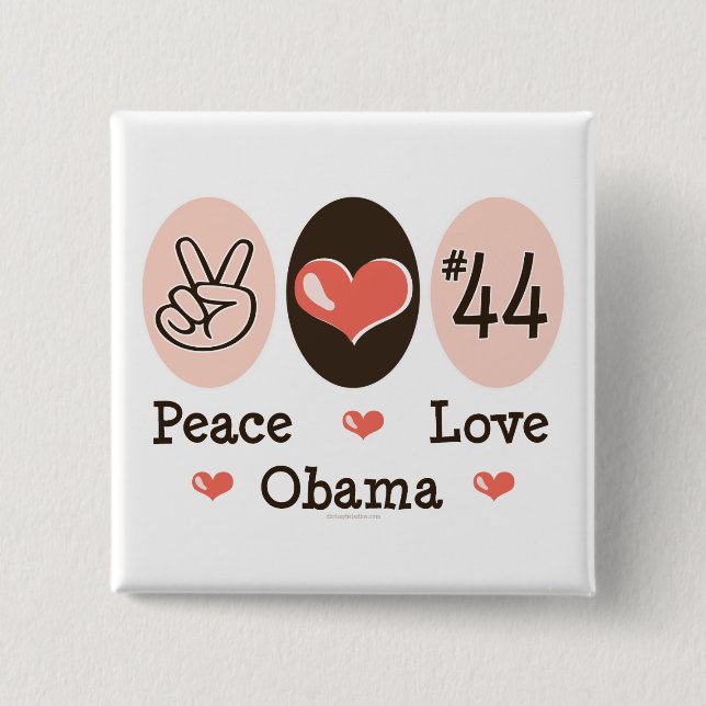 Knopf FriedensLiebeObama 44 Button (Vorderseite)