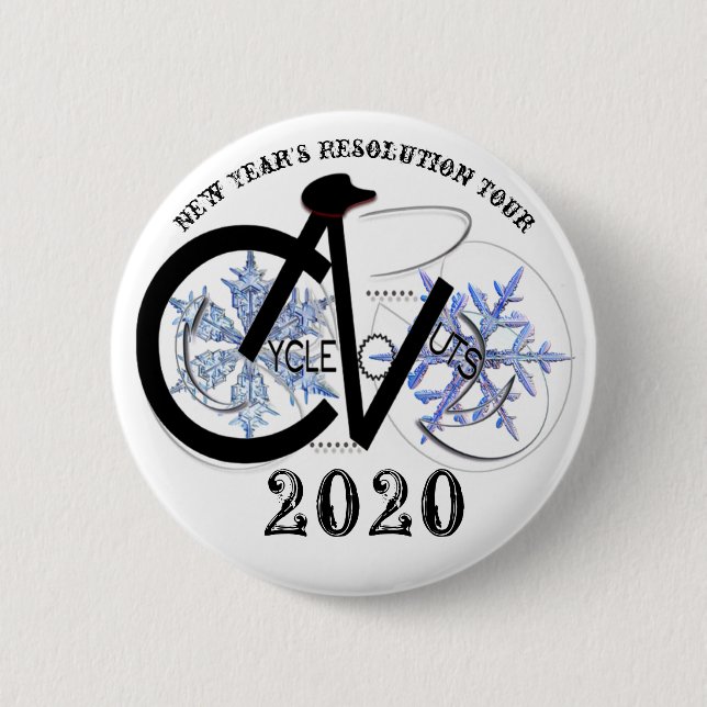 Knopf für die Resolution Tour 2020 von CycleNuts Button (Vorderseite)