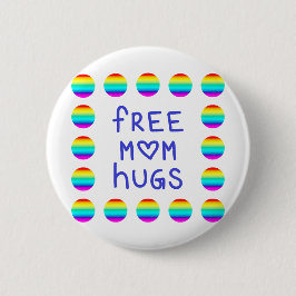 Knopf für freie Mama Hugs Regenbogen Button
