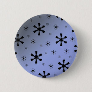 Knopf für graue blaue Schneeflocken Button