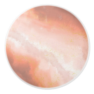 Knopf für Keramik aus Kupfer, orange und rosa Keramikknauf