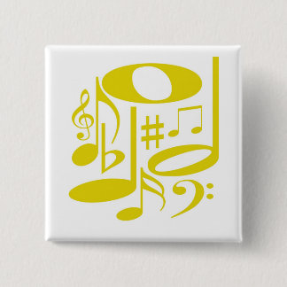 Knopf für musikalisches Gelb Button