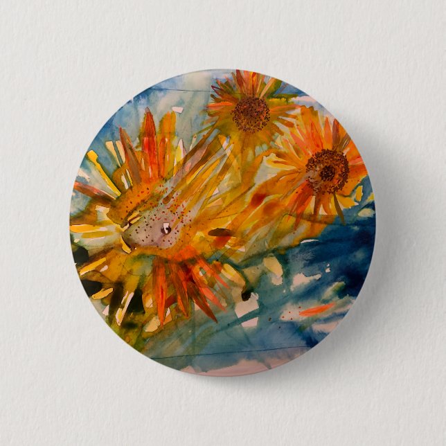 Knopf für weinende Sonnenblumen Button (Vorderseite)