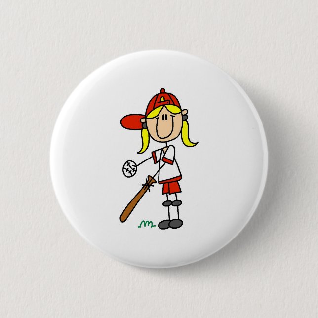 Knopf "Girl Softball Player" Button (Vorderseite)