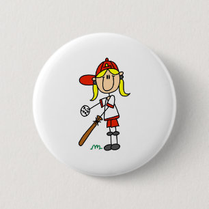 Knopf "Girl Softball Player" Button
