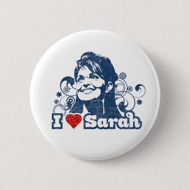 Knopf Herz I Sarahs Palin Button (Vorderseite)