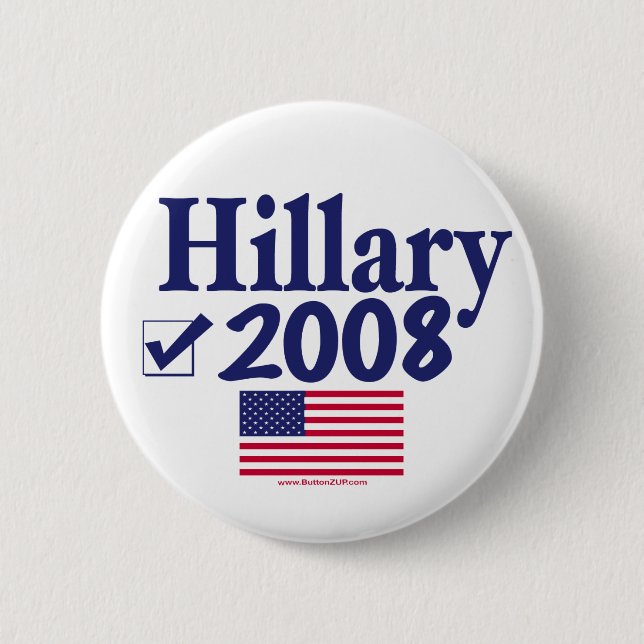 Knopf Hillary 2008 Button (Vorderseite)