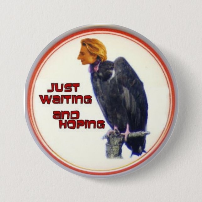 Knopf Hillary-Geier-3-Inch Button (Vorderseite)