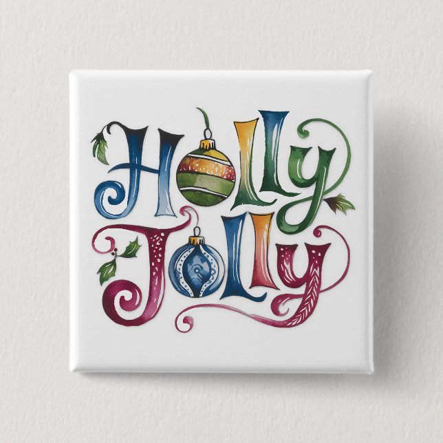 Knopf Holly Jolly Button (Vorderseite)