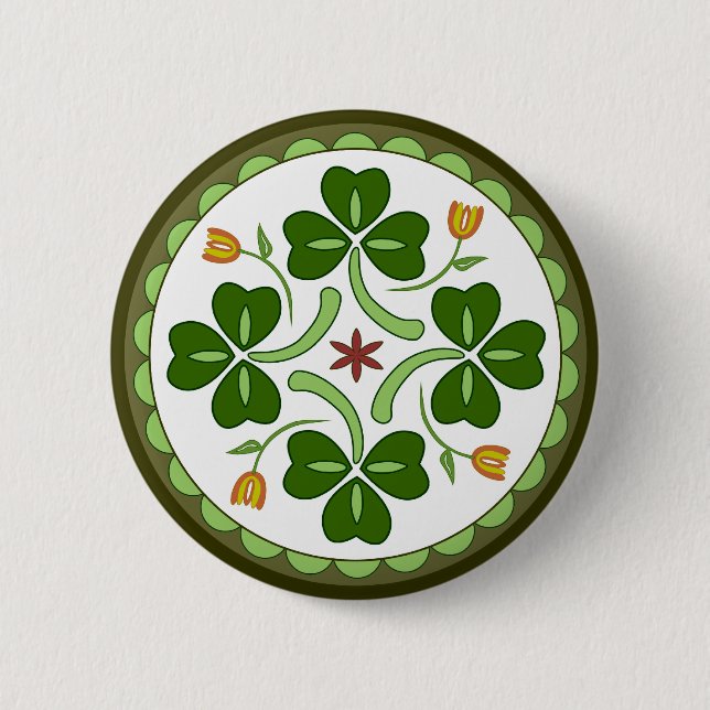 Knopf - Irischer Glücks-Hex Button (Vorderseite)