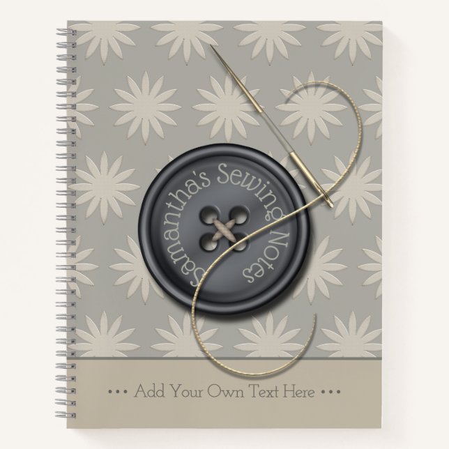 Knopf-It-Nähjournal Notizbuch (Vorderseite)