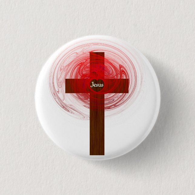 Knopf-Jesus-Kreuz Button (Vorderseite)
