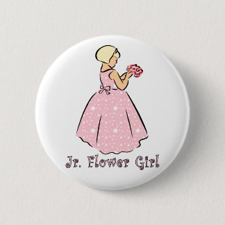 Knopf: Jr. Blumenmädchen in Rosa Button