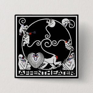 Knopf: Jugendstil - Affentheater Button