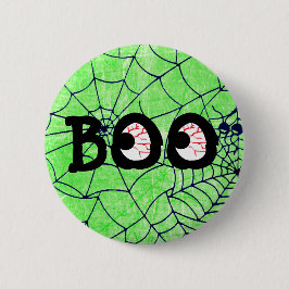 Knopf "Lime Green" und "Black Halloween Boo Eyebal Button