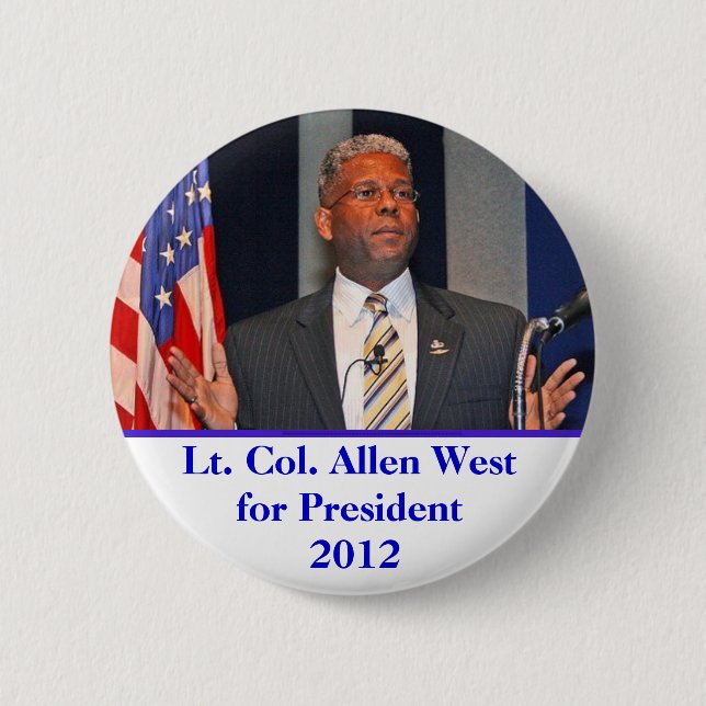 Knopf, lt Col. Allen West für Präsidenten 2012 Button (Vorderseite)