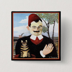 Knopf: "Mann u. Katze" durch Henri Rousseau Button