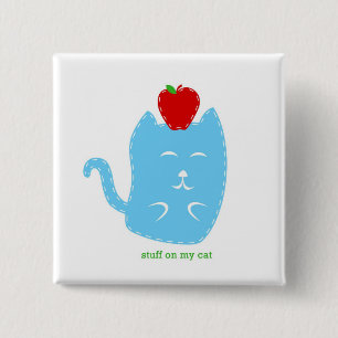 Knopf - Material auf meiner Katze - Katze mit Button